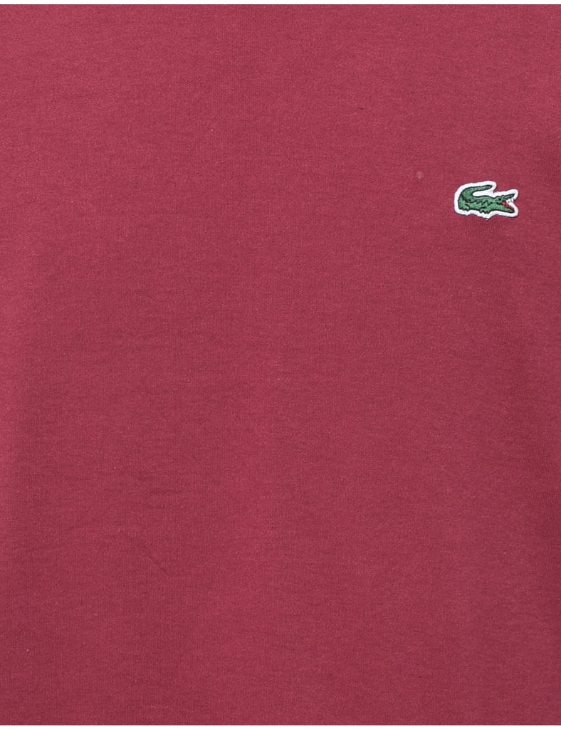 Classic Maroon Lacoste Plain T-shirt - L