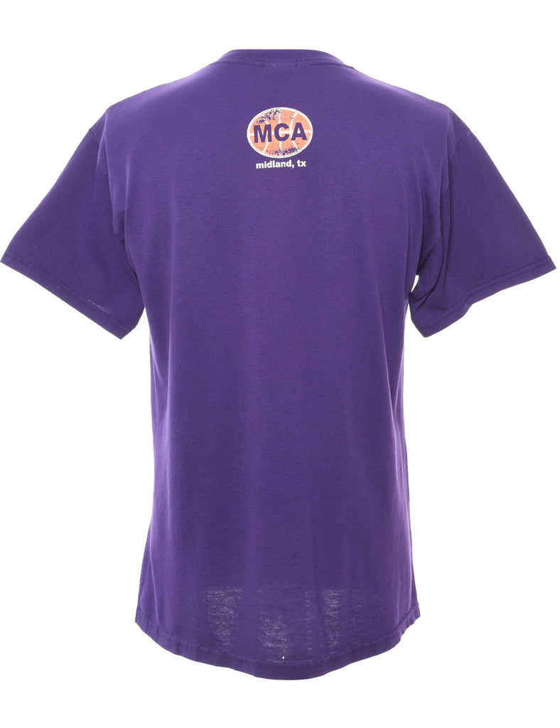 Classical Basketball Purple Printed T-shirt - M