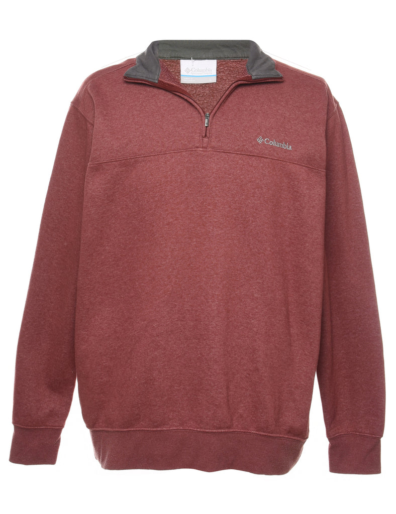 Columbia Quarter-Zip Plain Sweatshirt - L