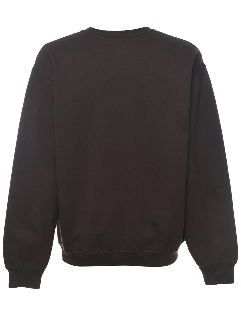 Dark Brown Plain Sweatshirt - L