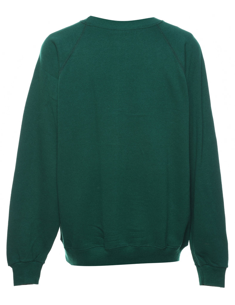 Dark Green 1990s Printed Shell Design Sweatshirt - L