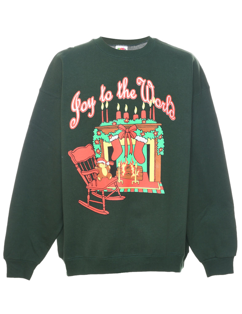 Dark Green Christmas Sweatshirt - XXL