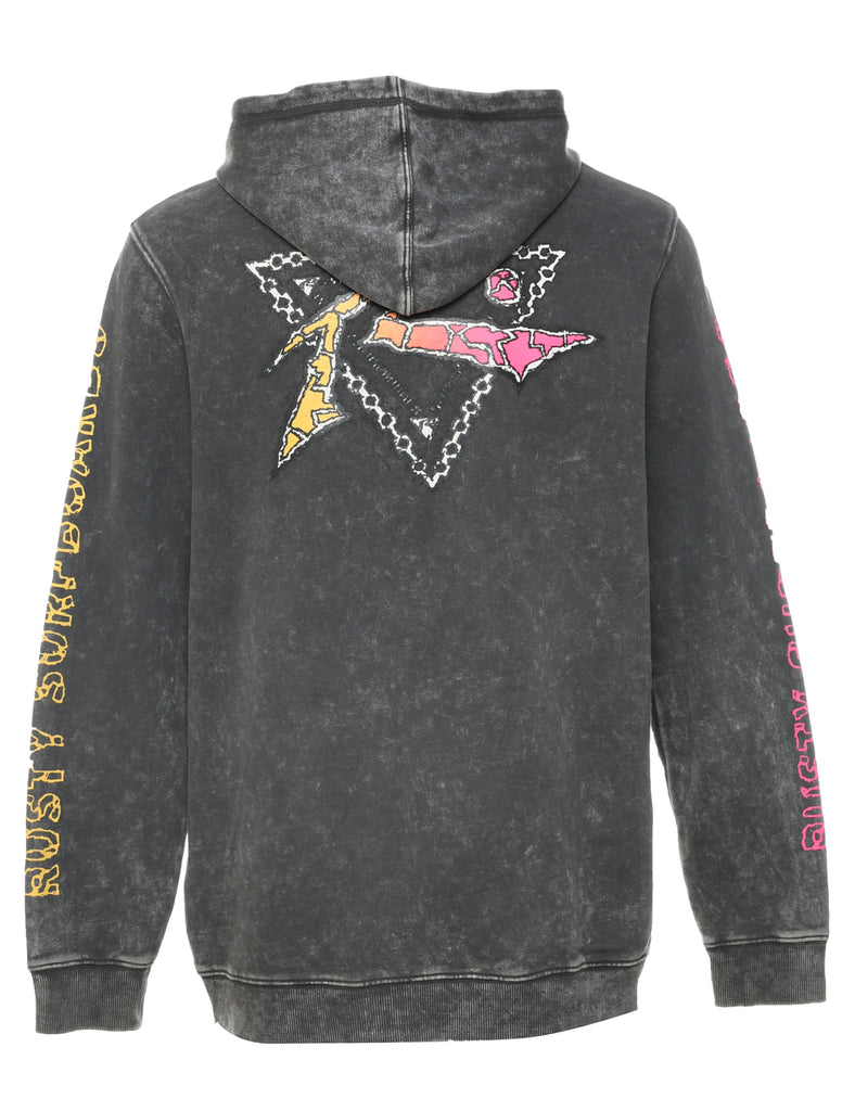 Dark Grey Hooded Sweatshirt - L