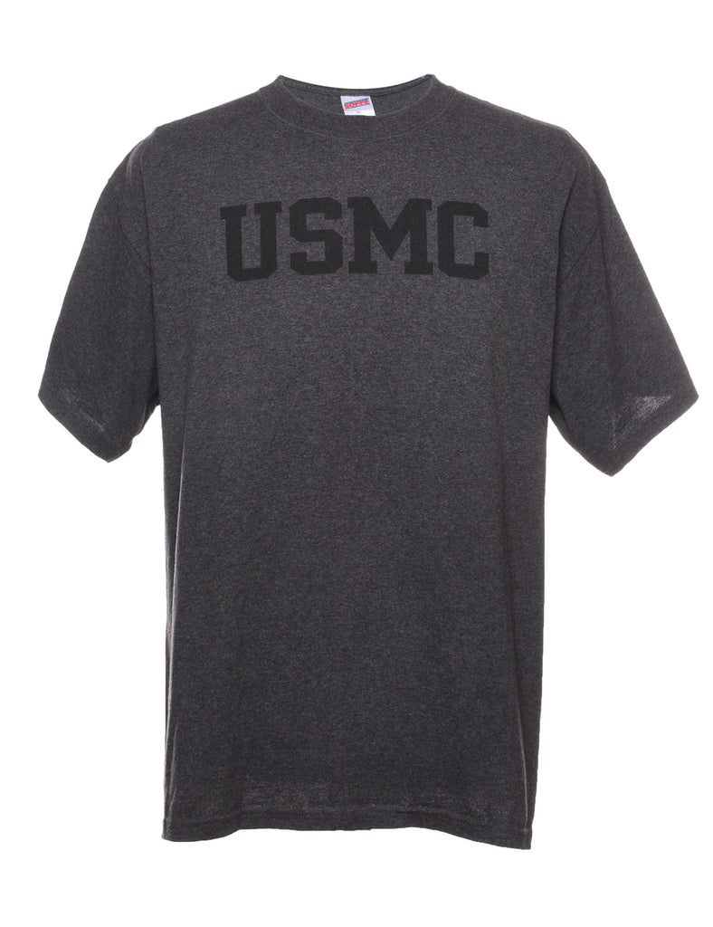 Dark Grey USMC Printed T-shirt - XL