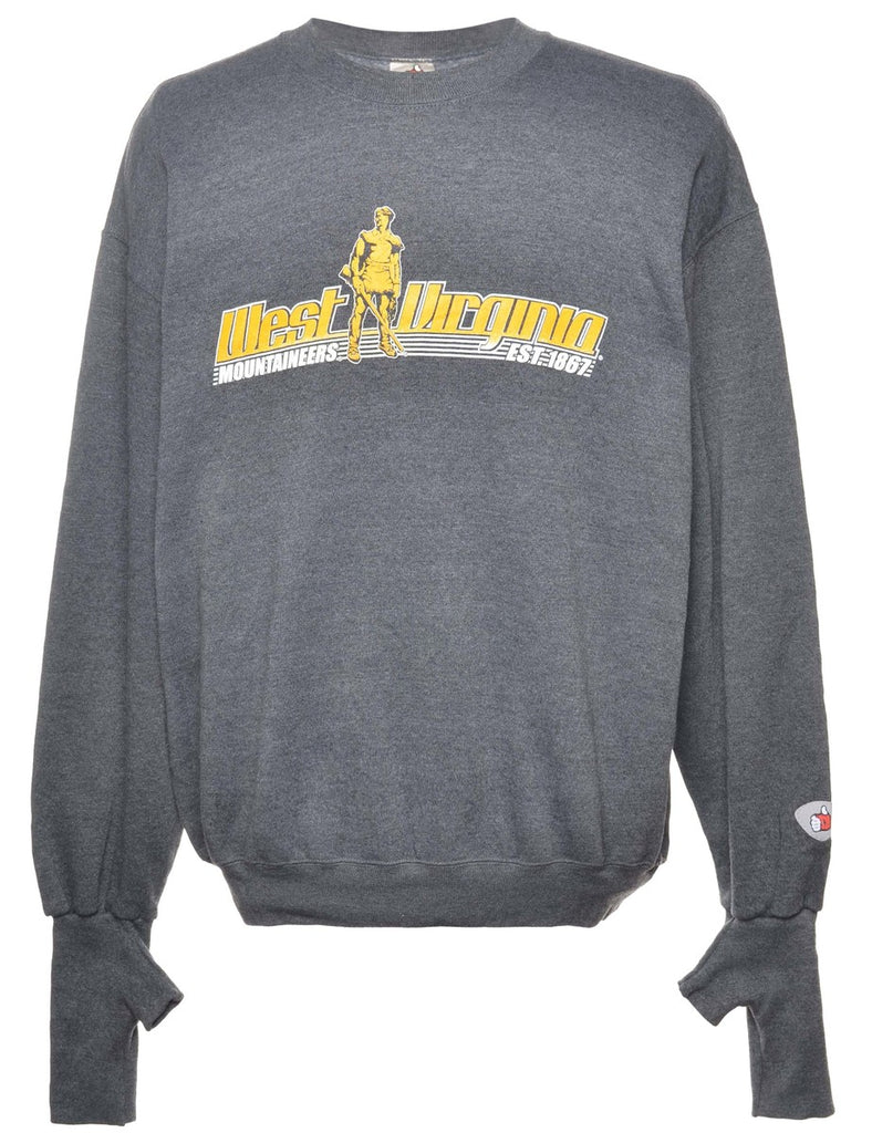 Dark Grey West Virginia Printed Sweatshirt - L