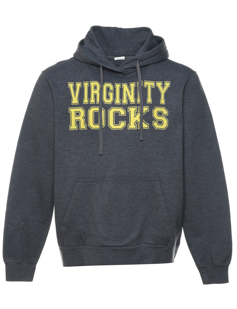 Dark Grey & Yellow Virginity Rocks Hoodie - M