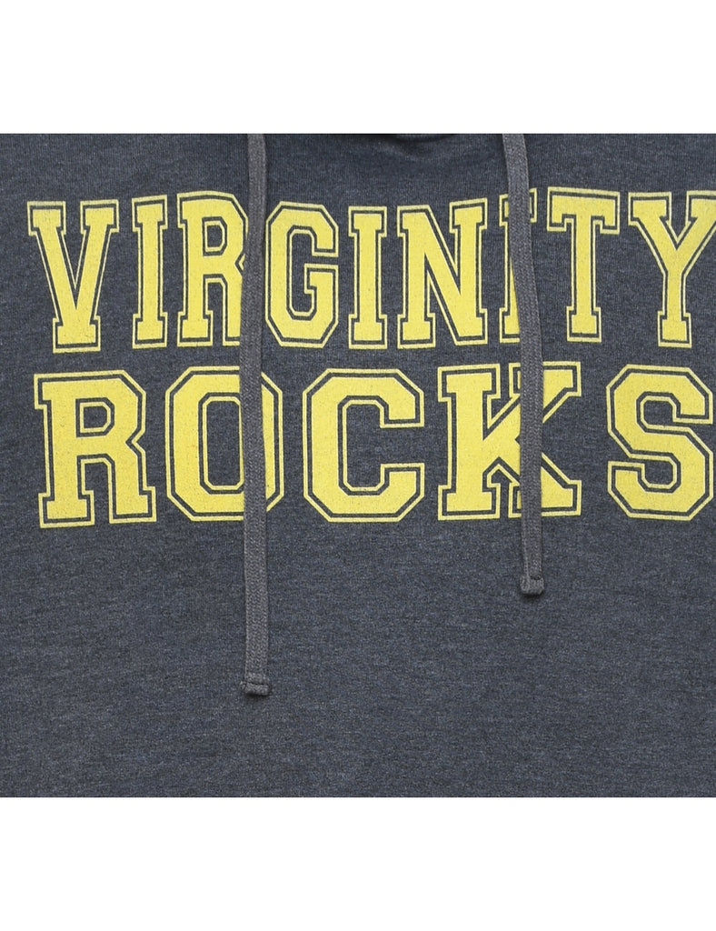 Dark Grey & Yellow Virginity Rocks Hoodie - M