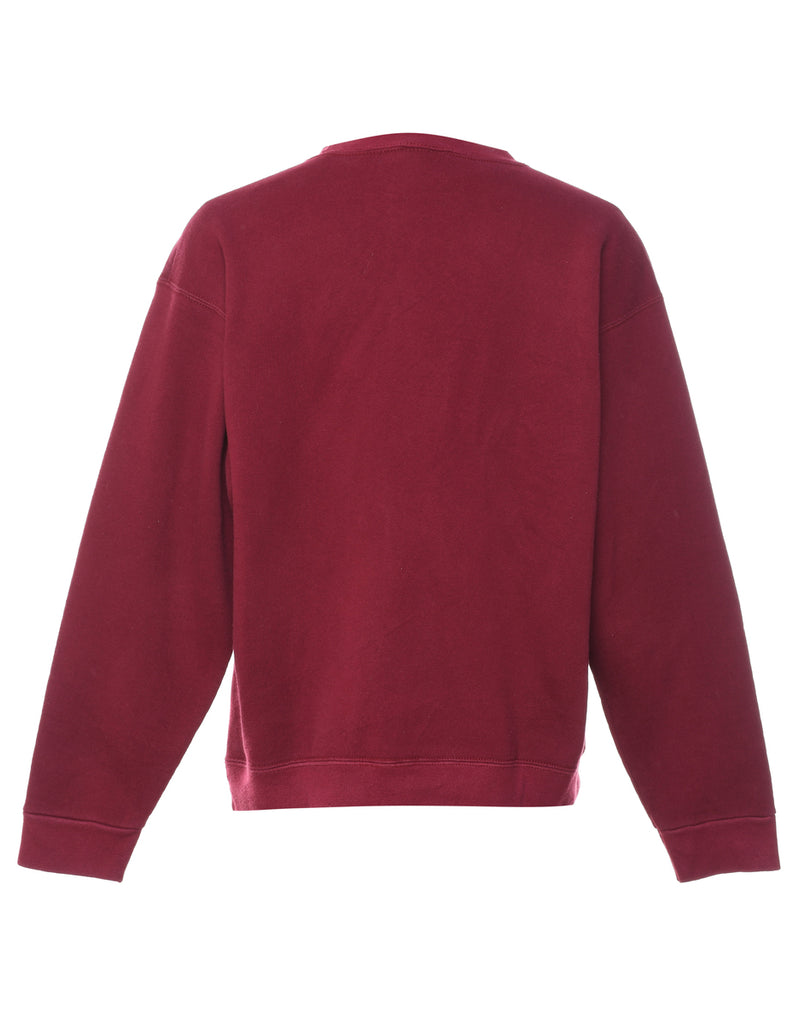 Deer Design Maroon Landscape Sweatshirt - L