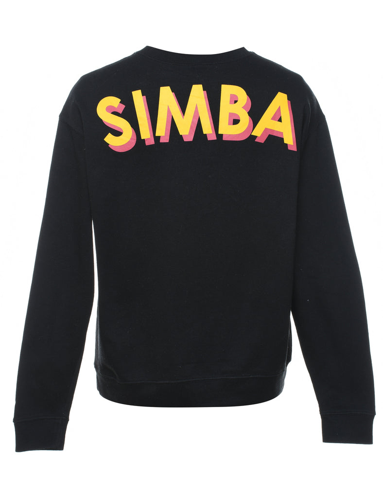 Disney Lion King Simba Black & Yellow Cartoon Sweatshirt - M