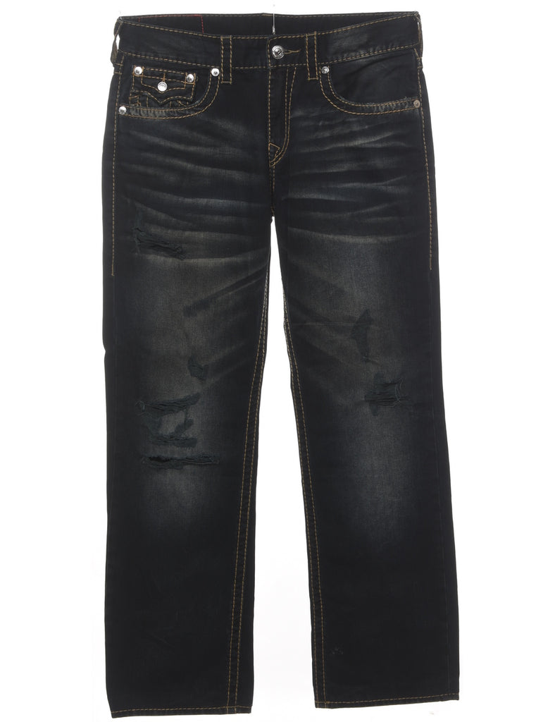 Distressed Straight Fit Jeans - W34 L31