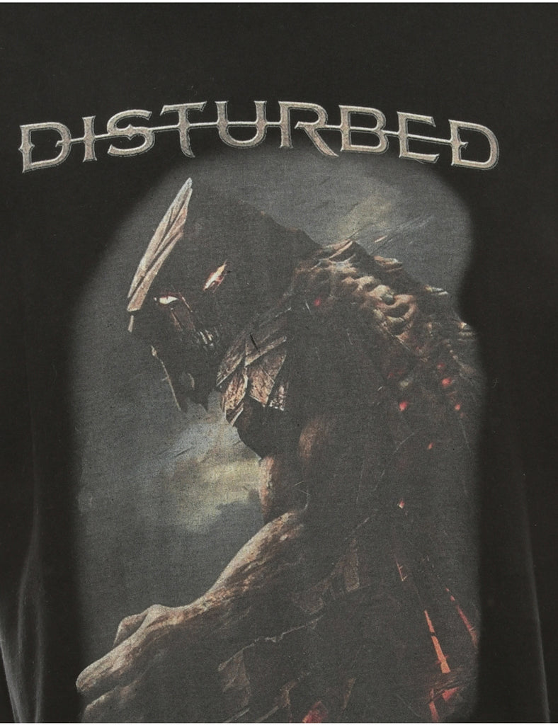 Disturbed Black Printed T-shirt - M