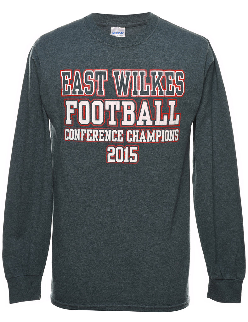 East Wilkes Football Grey & Maroon Printed T-shirt - S