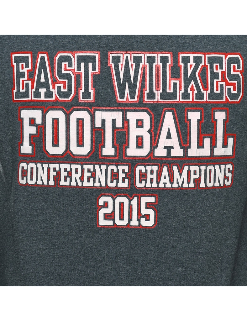 East Wilkes Football Grey & Maroon Printed T-shirt - S