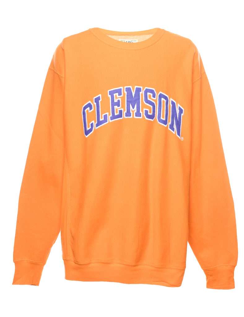 Embroidered Clemson Purple & Orange Sweatshirt - XL