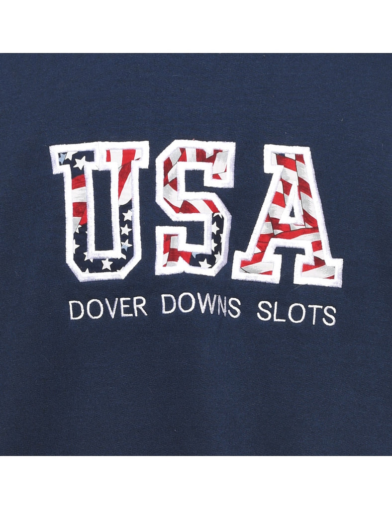 Embroidered USA Navy & Red Printed Sweatshirt - XL