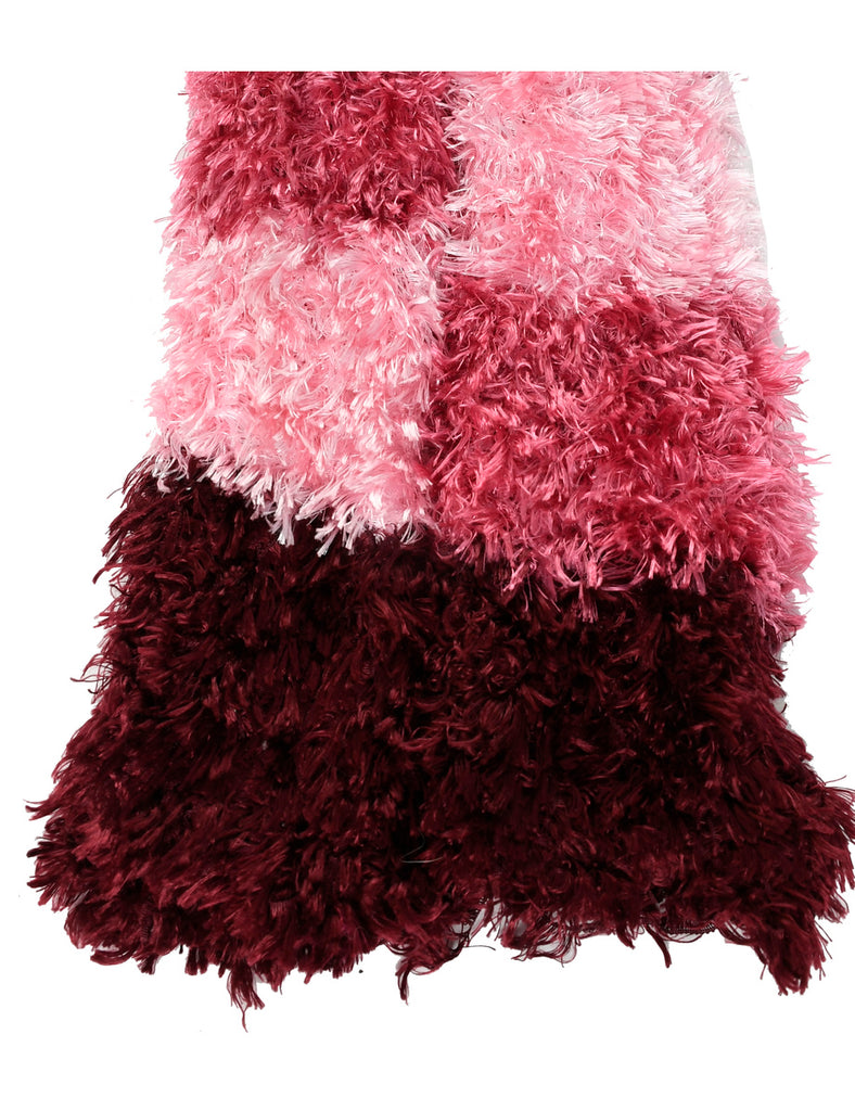 Faux Fur Colour Block Winter Scarf - M