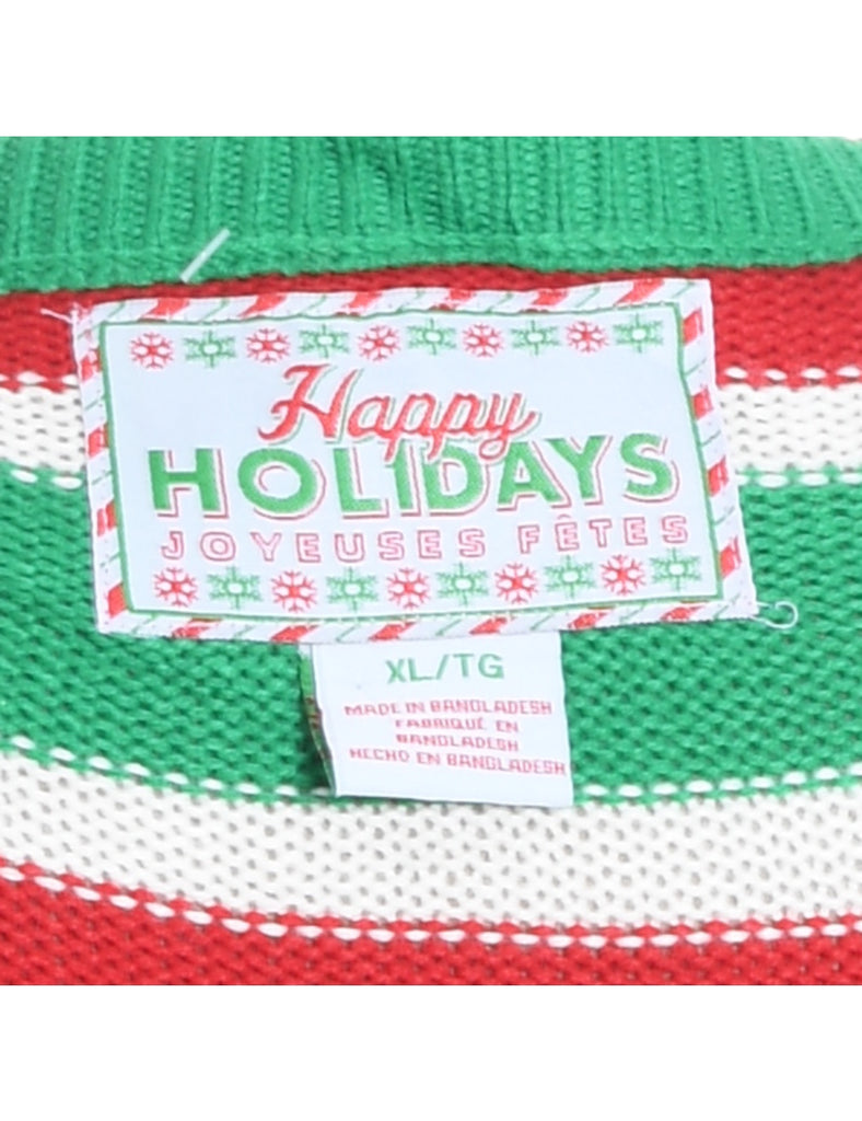 Festive Season Multi-Colour Knit Christmas Jumper - XL