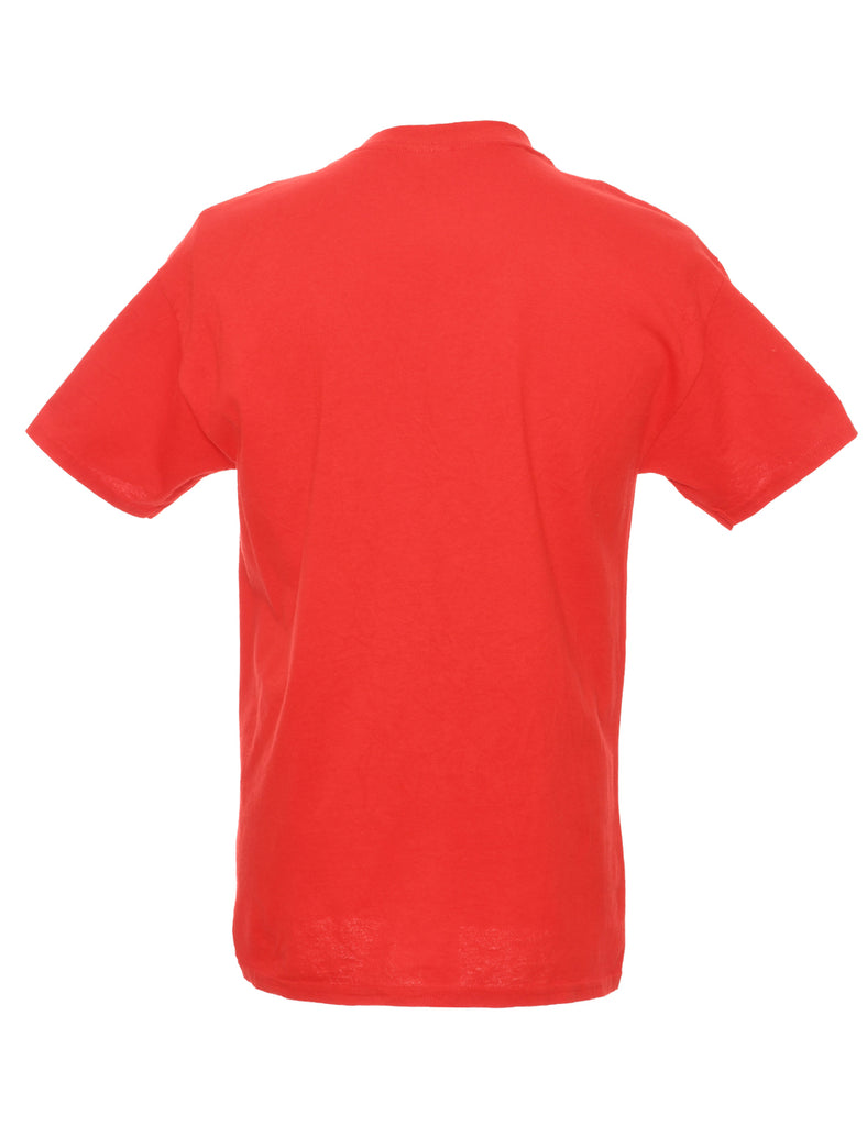 Gildan Red Printed T-shirt - M