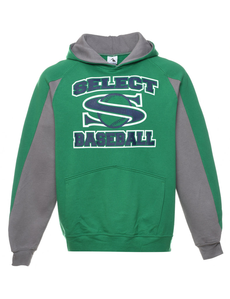 Green & Grey Select Baseball Printed Hoodie - L