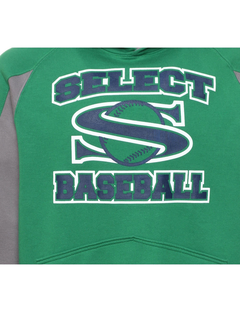 Green & Grey Select Baseball Printed Hoodie - L