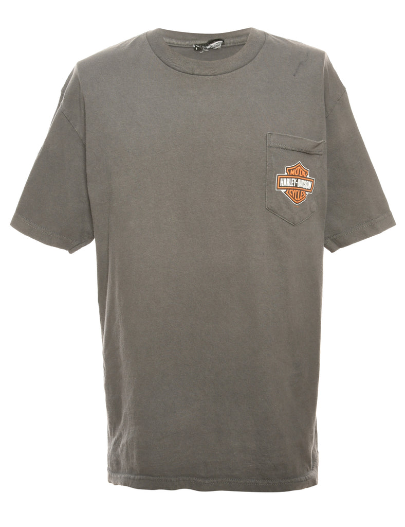 Grey Harley Davidson Printed T-shirt - L