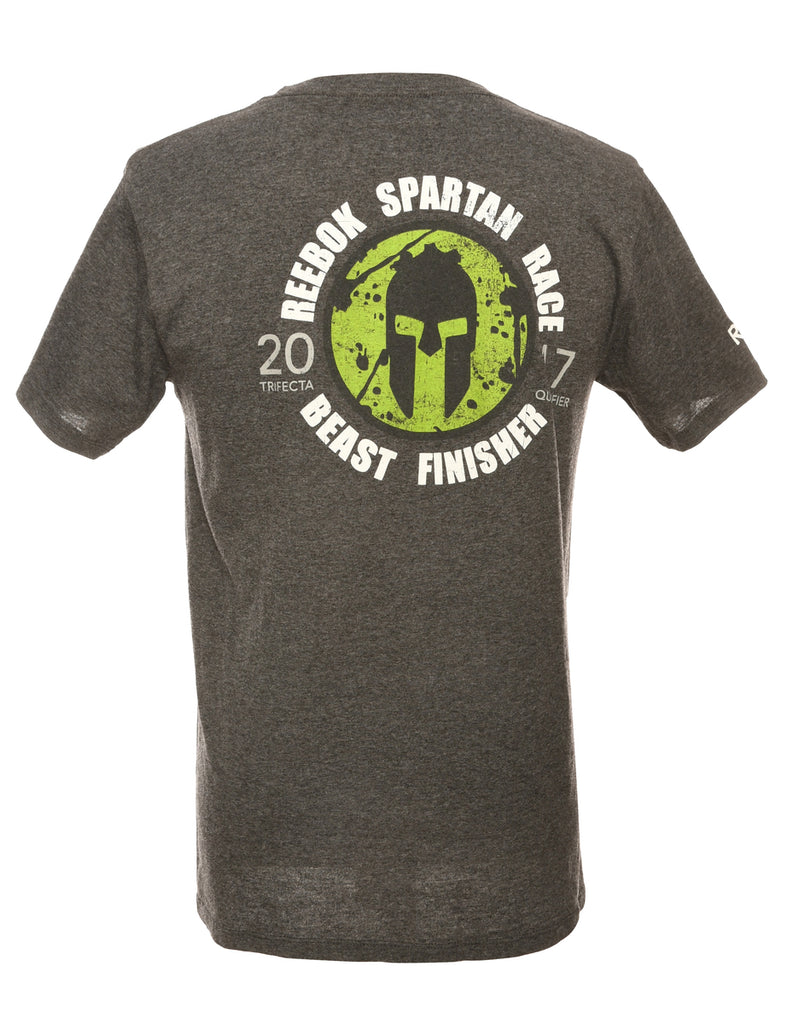 Grey Reebok Spartan Printed T-shirt - M