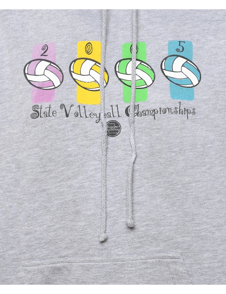 Grey State Volleyball Championship 2005 Printed Hoodie - M