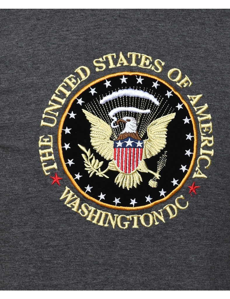 Grey Washington DC Design T-Shirt - S