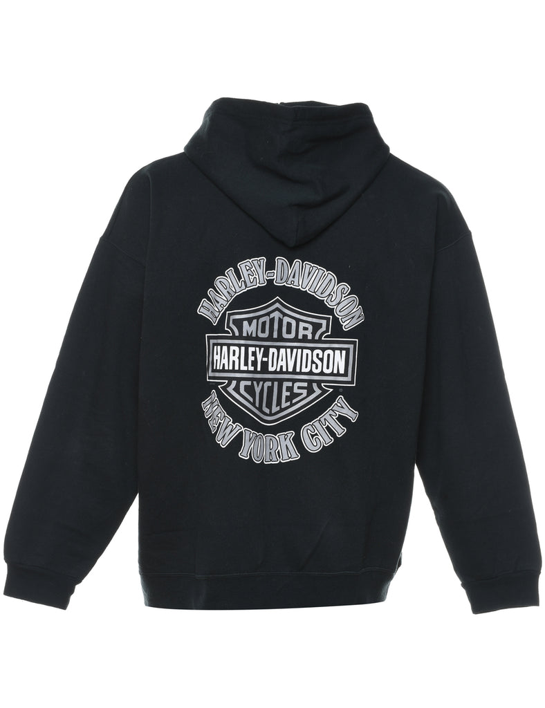 Harley Davidson Black Clasic Printed Hoodie - L