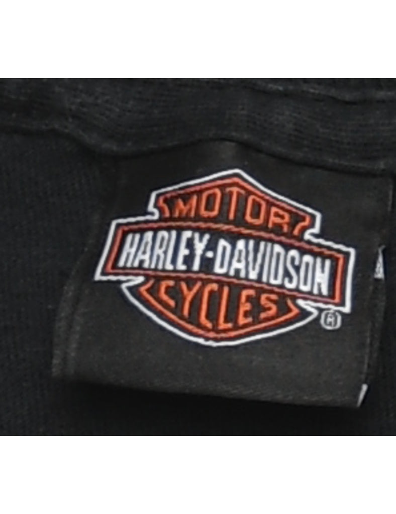 Harley Davidson Black & Grey Printed T-shirt - L