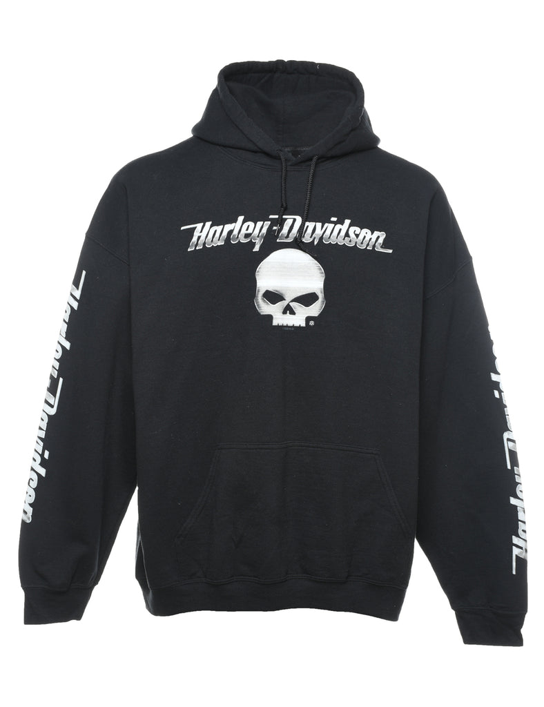 Harley Davidson Black Printed Hoodie - XL