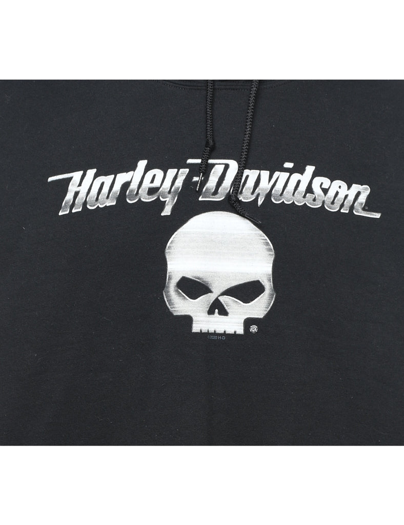 Harley Davidson Black Printed Hoodie - XL