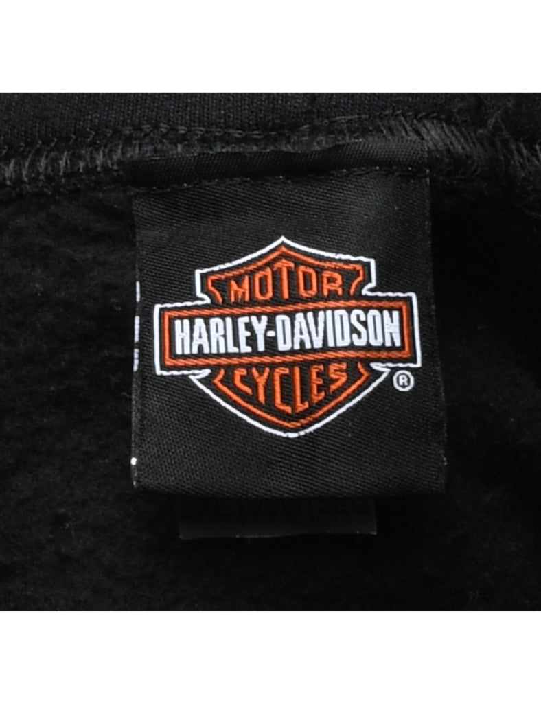 Harley Davidson Black Printed Hoodie - XL