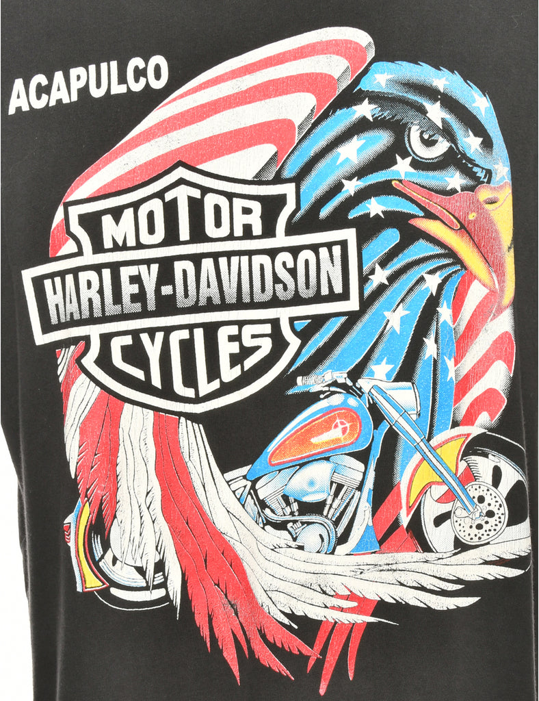 Harley Davidson Black Printed T-shirt - L