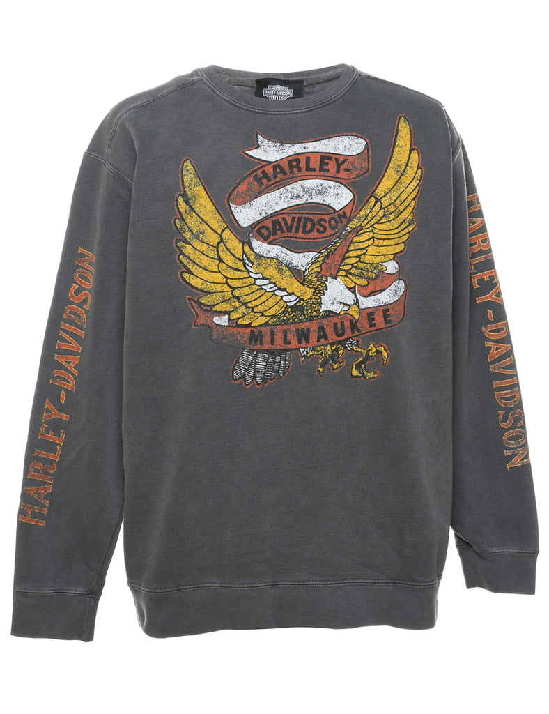 Harley Davidson Printed Sweatshirt - L