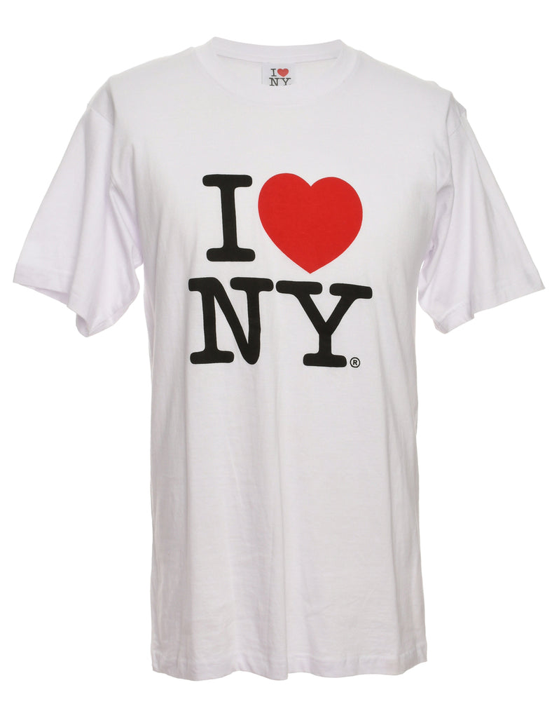 I Love NY Printed T-shirt - L