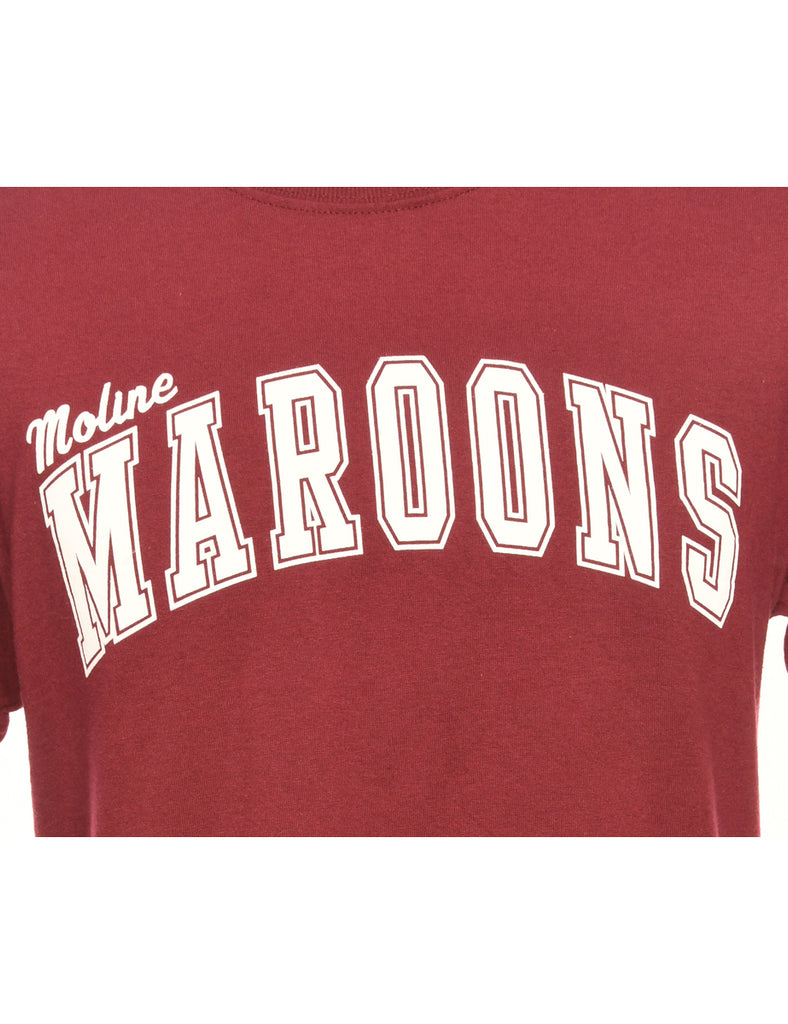 Jerzees Moline Maroons Printed T-shirt - M