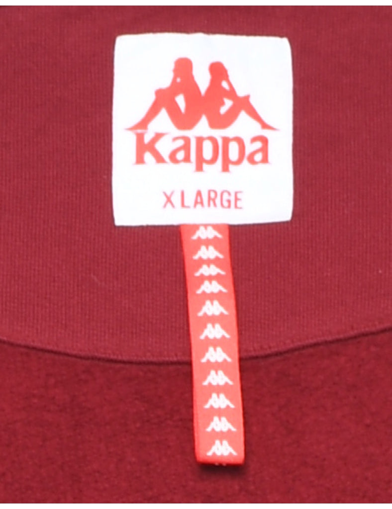 Kappa White & Maroon 1990s Embroidered Track Top - XL