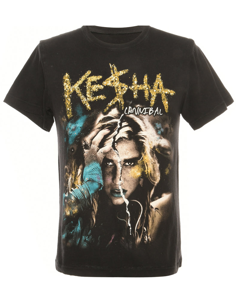 Kesha Cannibal Black Printed T-shirt - M