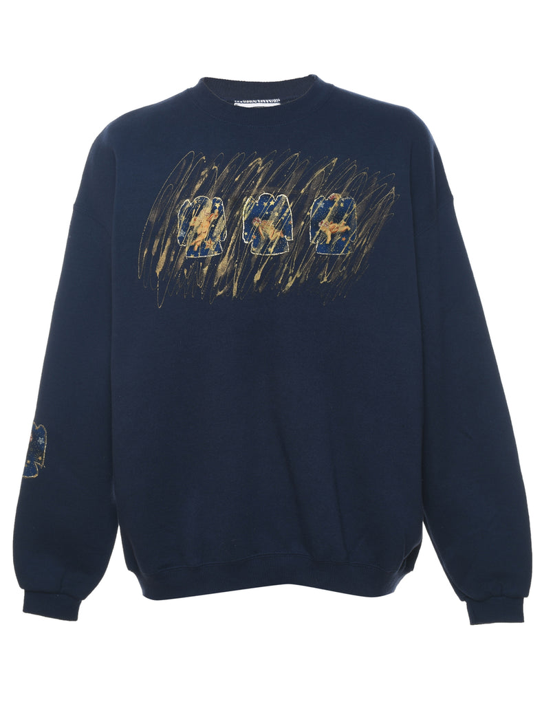 Lee Navy Printed Sweatshirt - XL