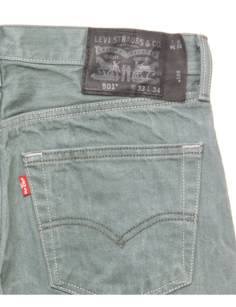 Levi's 501 Light Green Straight-Fit Jeans - W33 L34