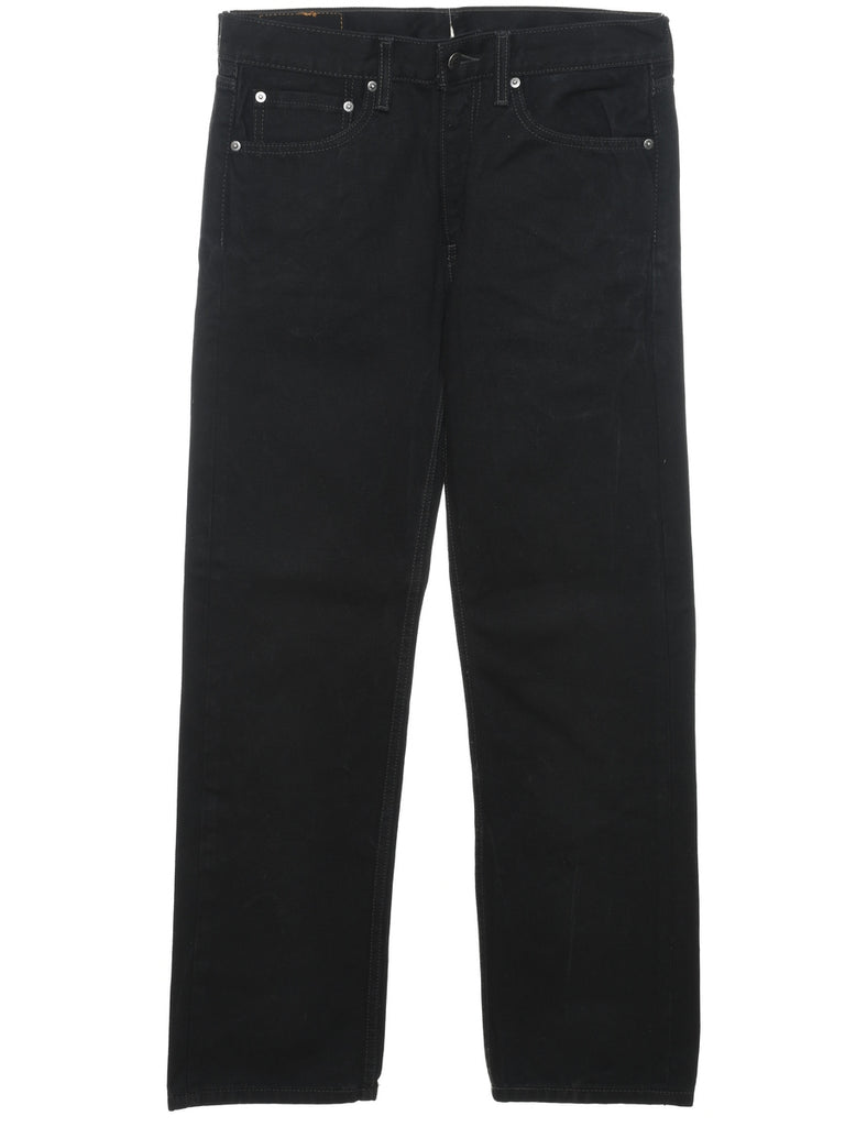 Levis 505 Black Straight-Fit Jeans - W32 L32