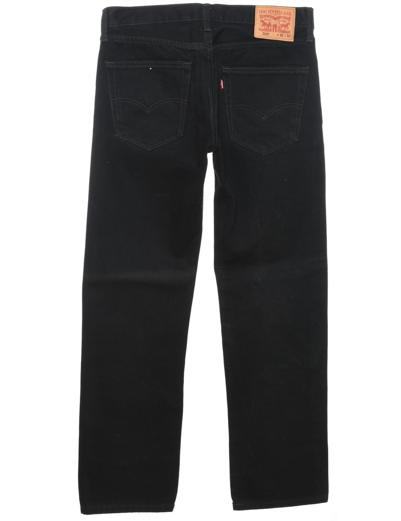 Levis 505 Black Straight-Fit Jeans - W32 L32