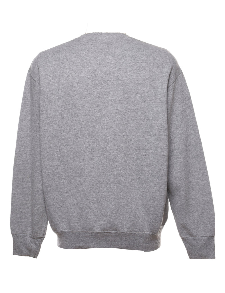 Light Grey Deer Design Sweatshirt - L