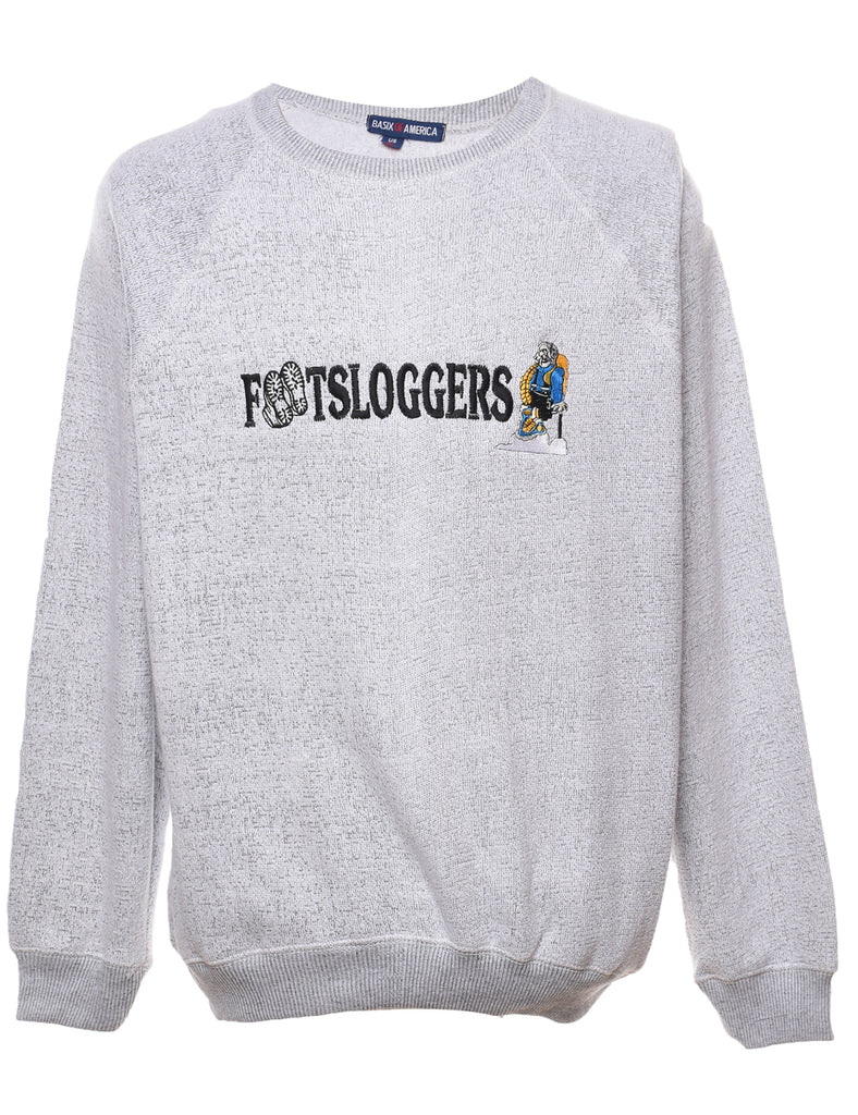 Light Grey Footsloggers Embroidered Sweatshirt - XL