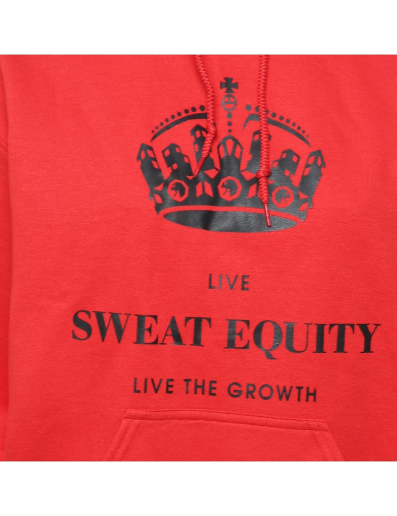 Live Sweat Equity Printed Black & Red Hoodie - S