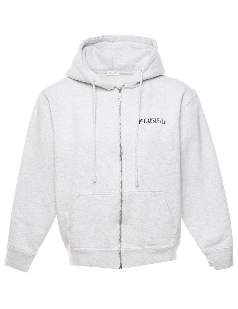 Marl Grey Hooded Sweatshirt - M