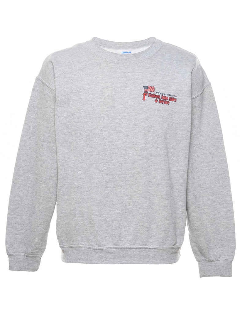 Marl Grey Printed Sweatshirt - M