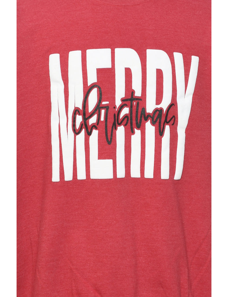 Maroon Merry Christmas Sweatshirt - XXL