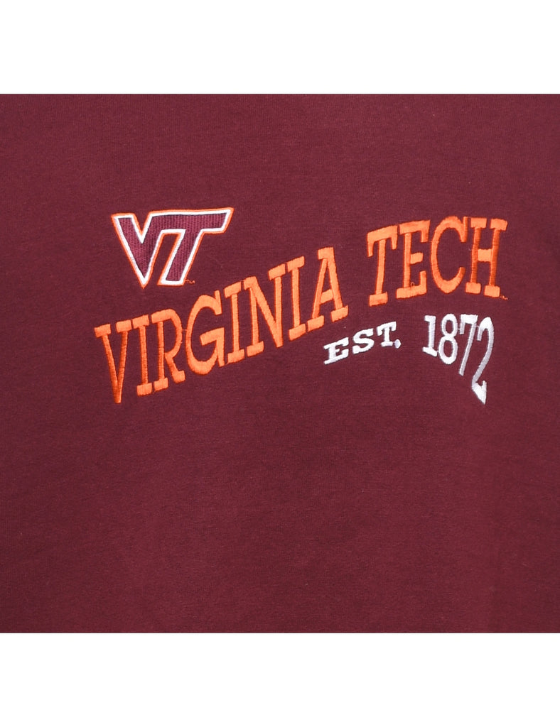 Maroon & Orange Virginia Tech Printed Embroidered Sweatshirt - XL